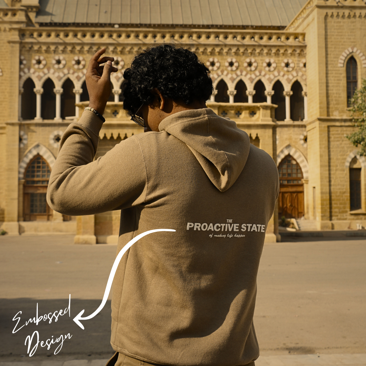 Patched Camel Earth Hoodie - The Proactive State